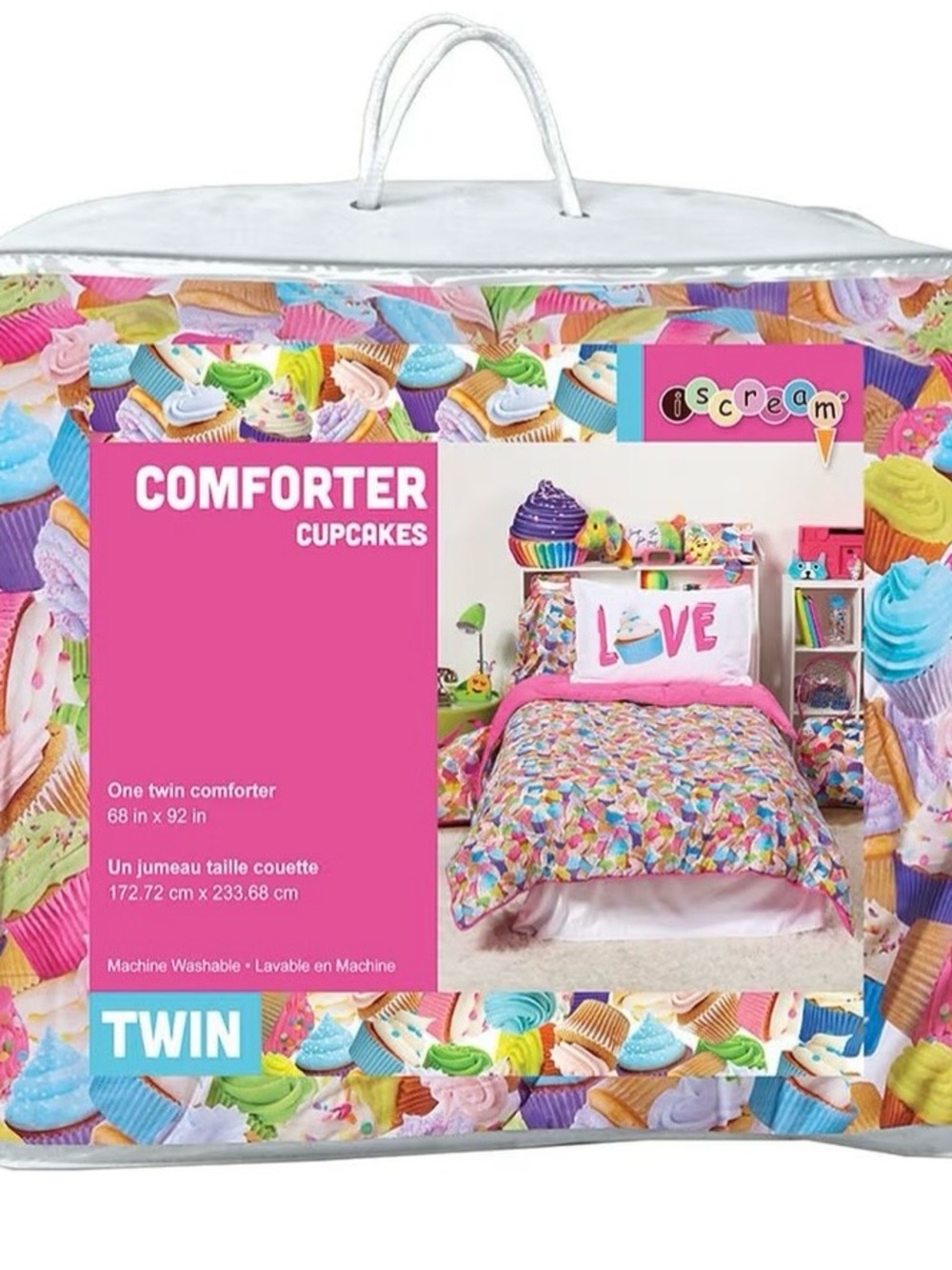 Icecream Cupcakes Twin Comforter - Pink Multicolor